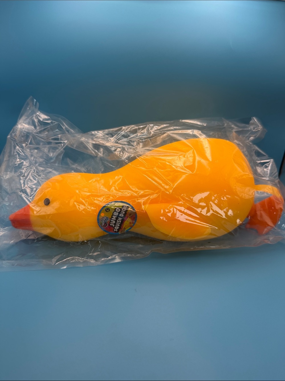 Squeeze Yellow Duck Squeaky Chew Toy with Orange Beak